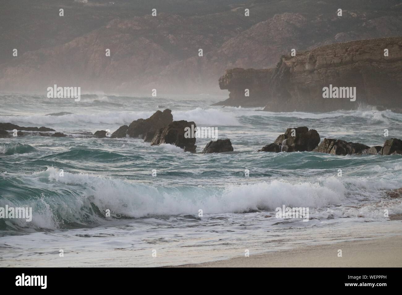 Scenic View Of Turbulent Sea Stock Photo