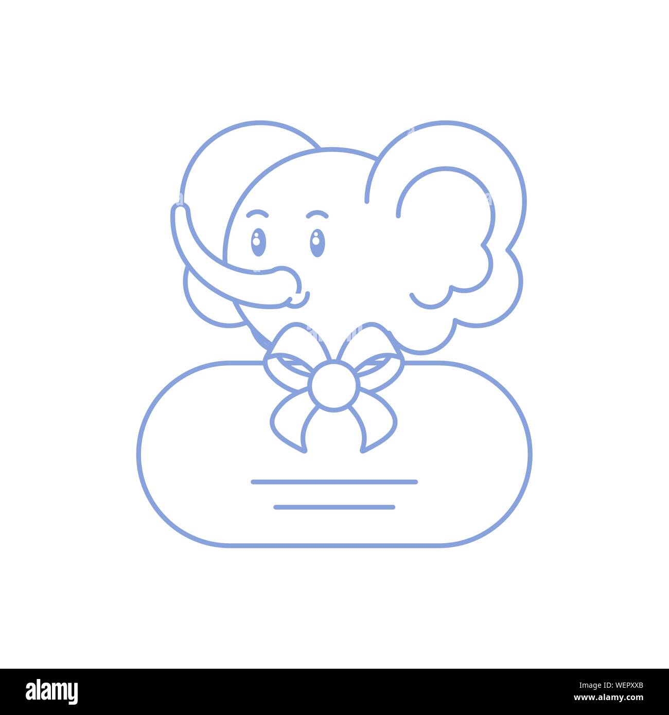 head of cute elephant baby with bow ribbon vector illustration design ...
