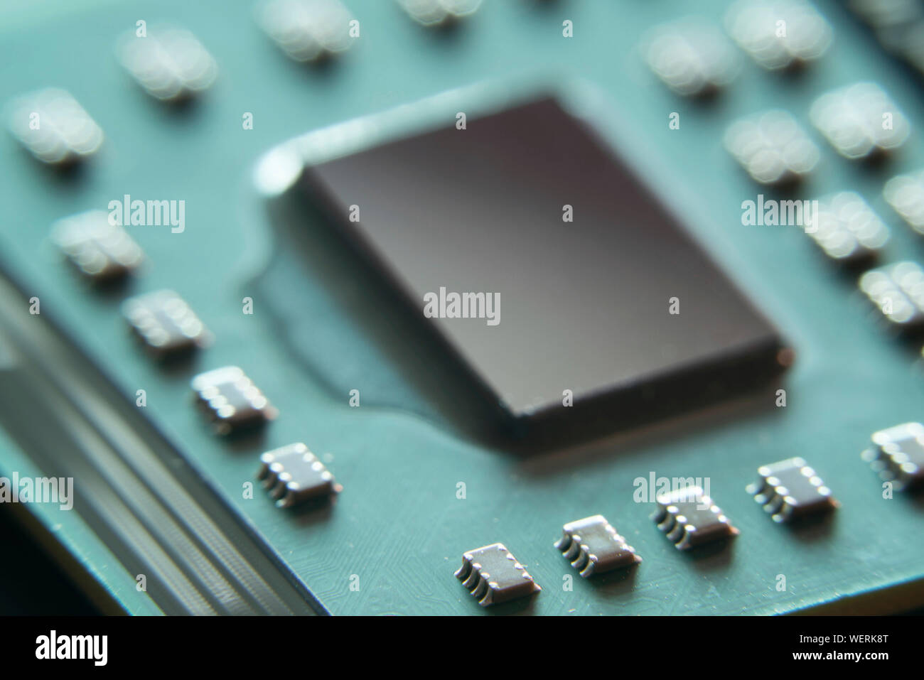 Silicon crystal digital processor Stock Photo