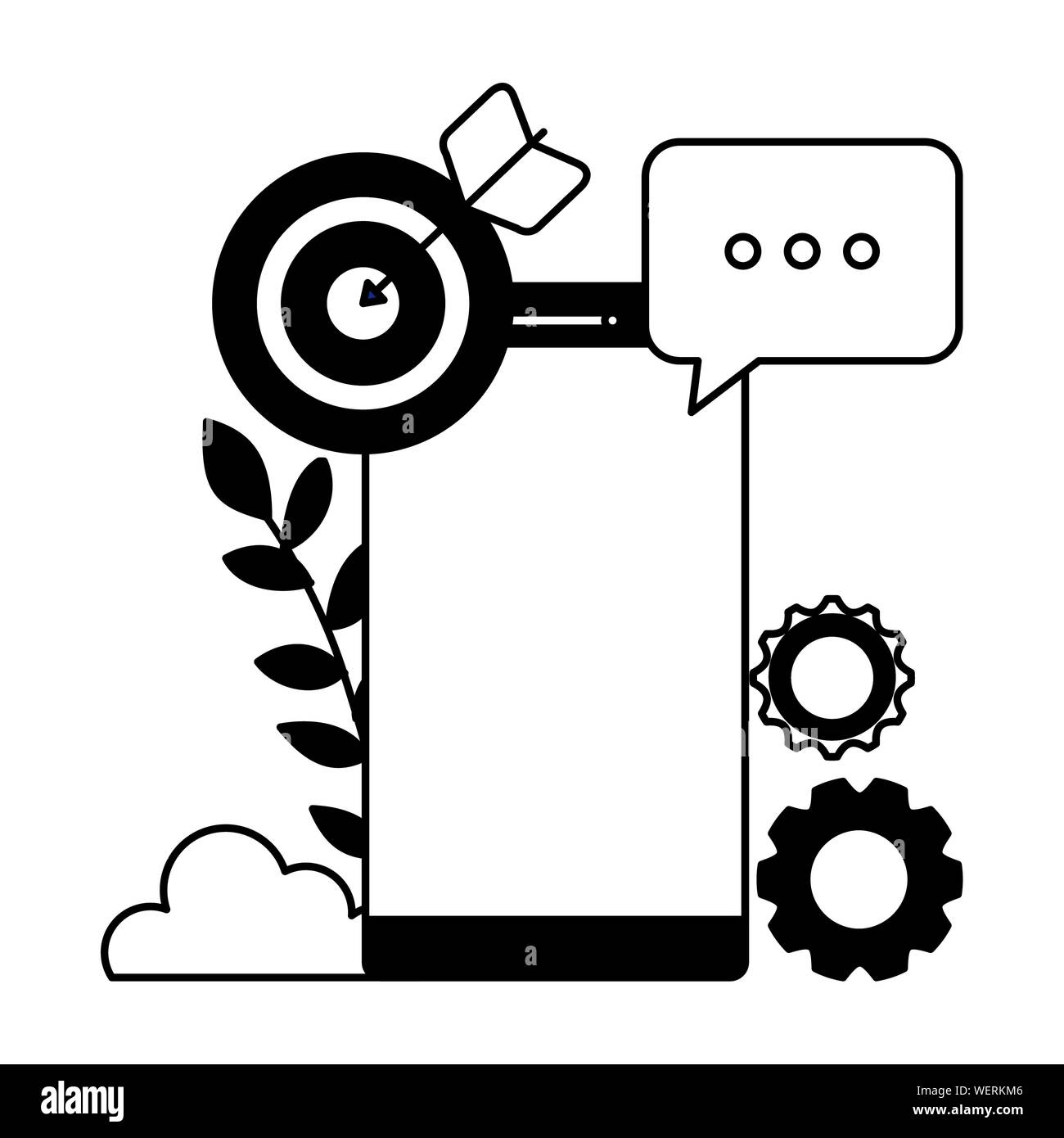 smartphone device with success target Stock Vector Image & Art - Alamy