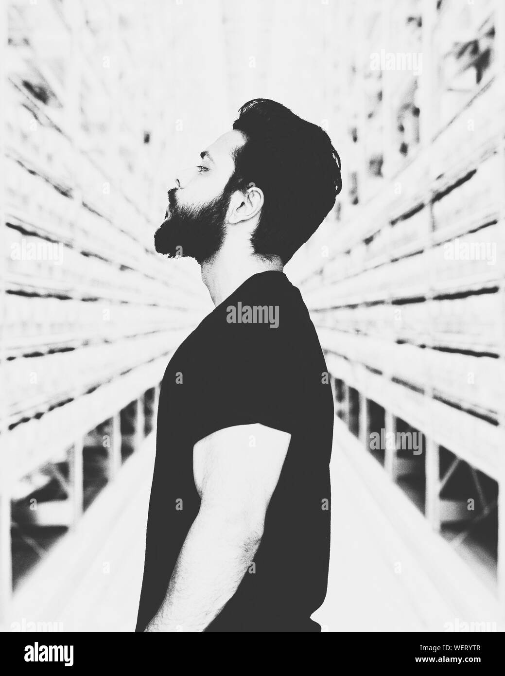 Indian young men side view Black and White Stock Photos & Images - Alamy