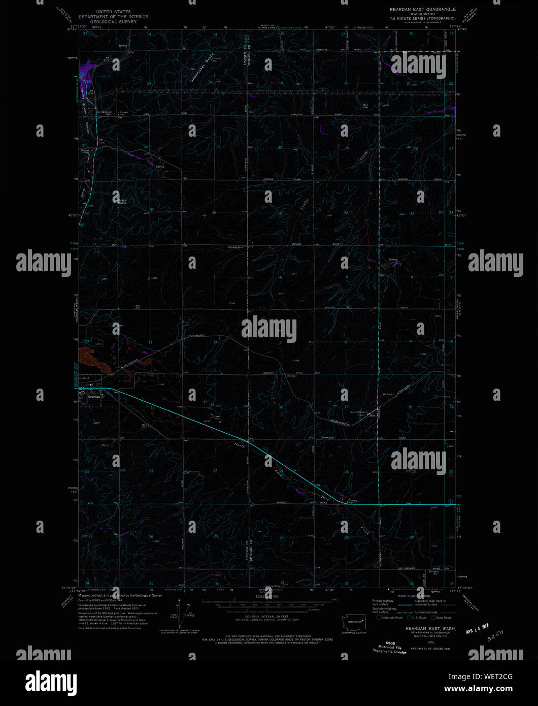Map of reardan washington hires stock photography and images Alamy