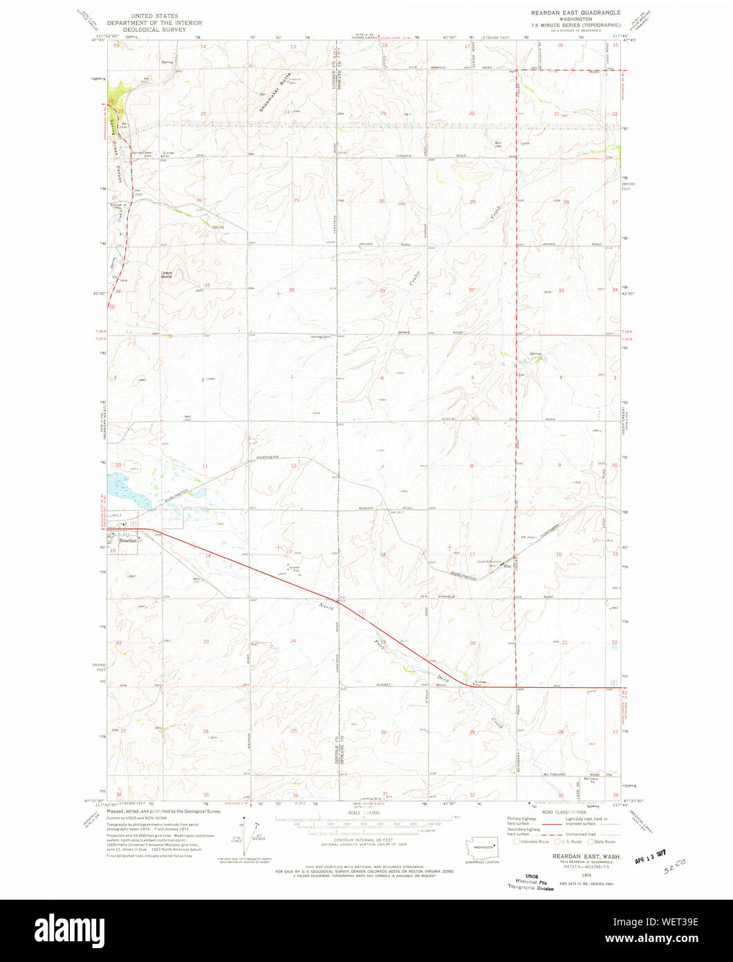 Map of reardan washington hires stock photography and images Alamy