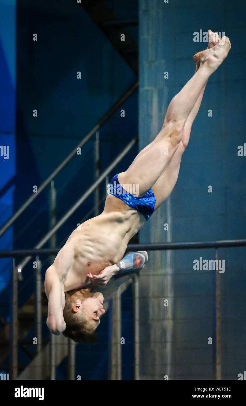 KYIV, UKRAINE AUGUST 9, 2019 Nikita SHLEIKHER of Russia performs