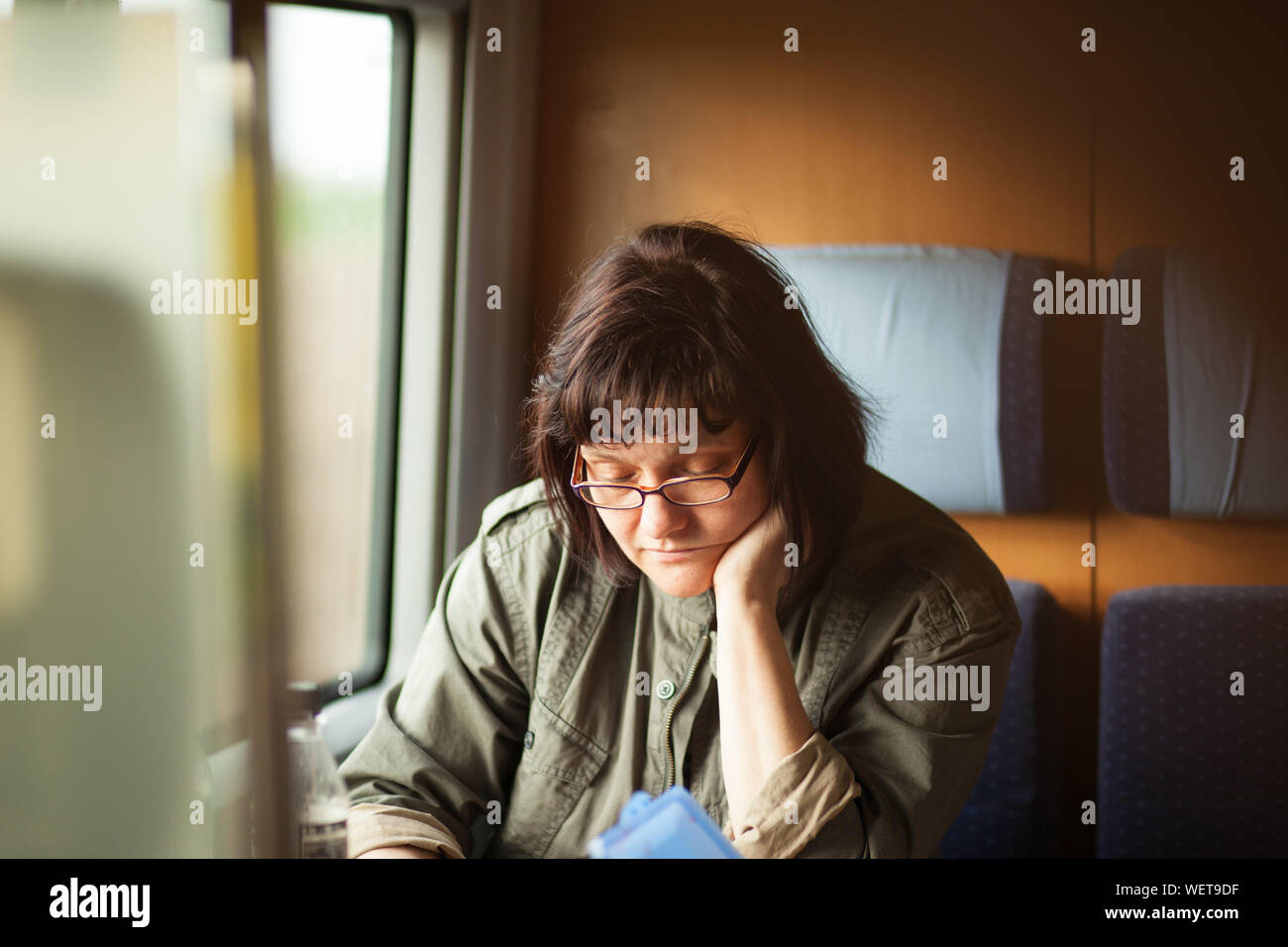 Mature woman travel train hi-res stock photography and images - Alamy