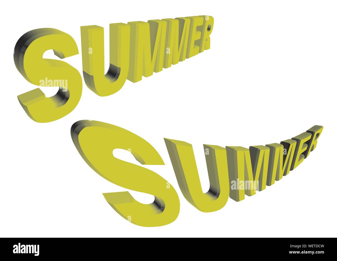 SUMMER writes yellow on white background - Vector Stock Vector