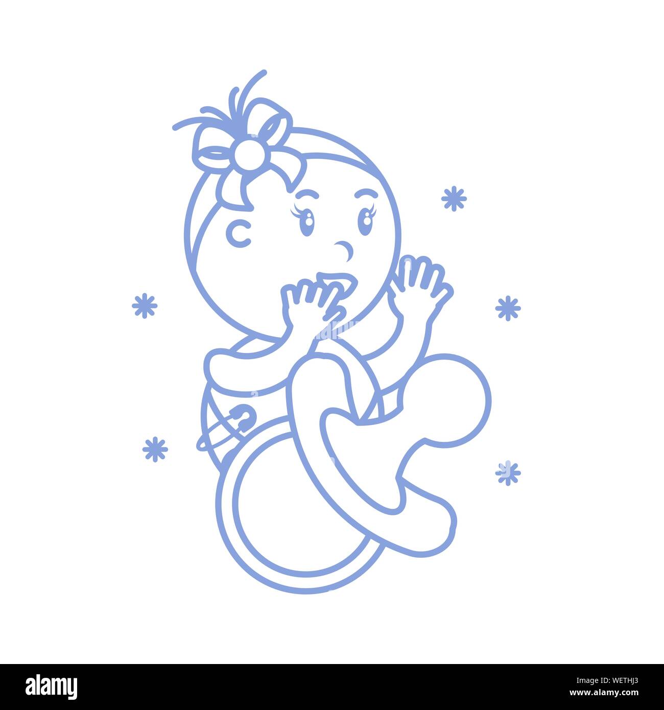 cute baby girl with pacifier vector illustration design Stock Vector ...