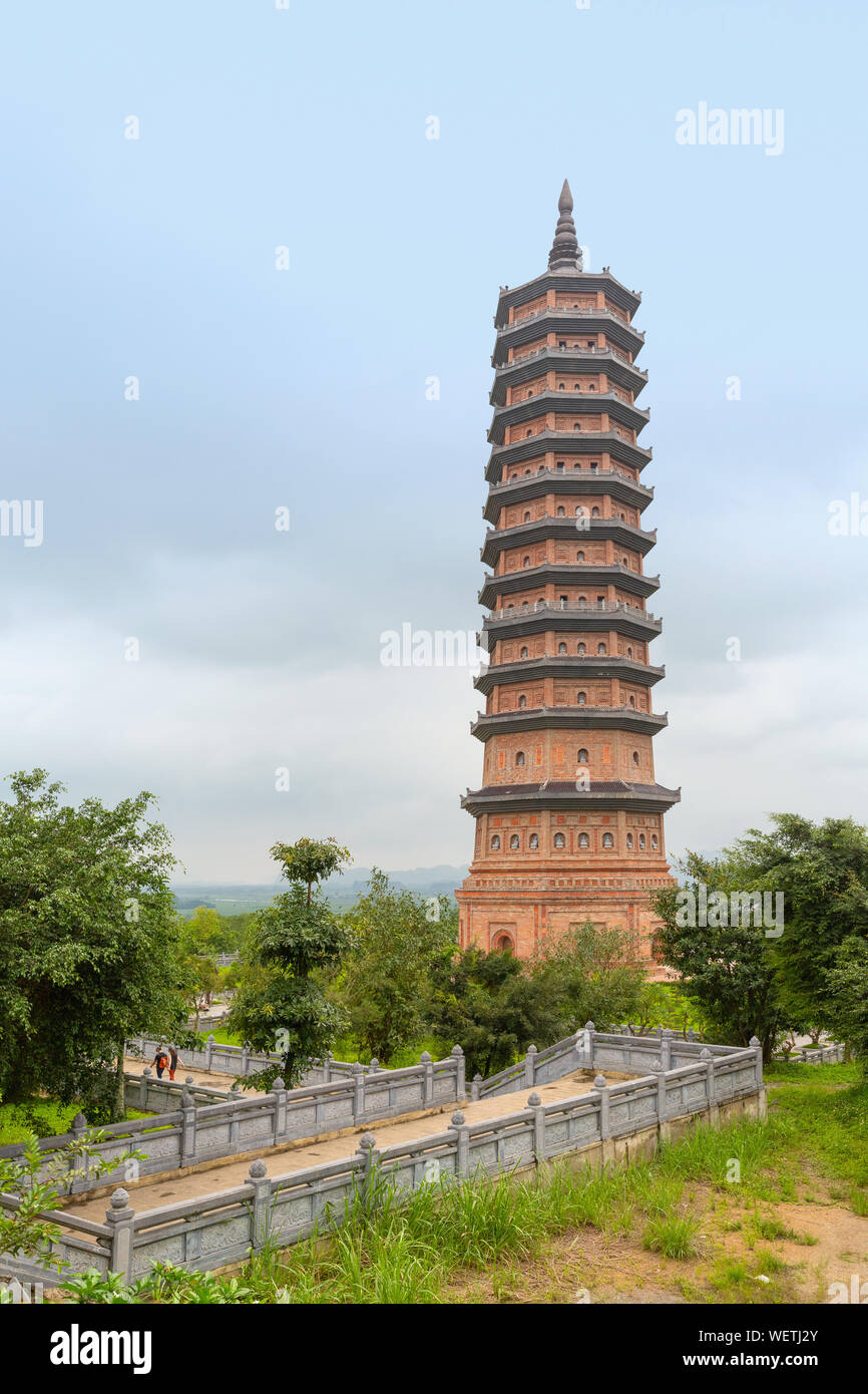 Bai Dinh Pagoda at the Bai Dinh Temple Spiritual and Cultural Complex, Ninh Binh Province, Vietnam, Asia Stock Photo