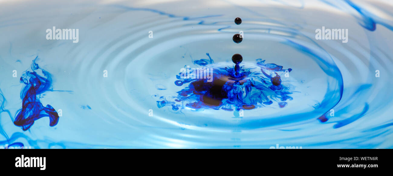 Blue Ink Drops Water High Resolution Stock Photography And Images Alamy