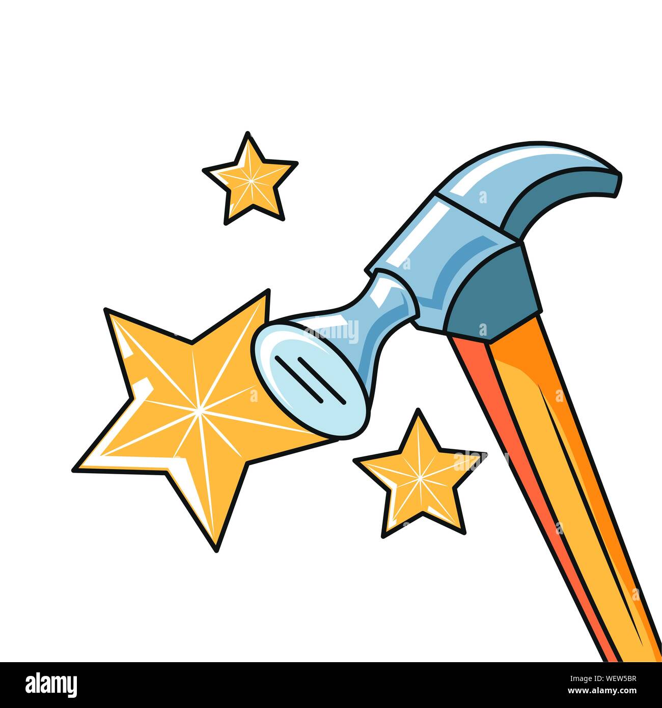 hammer tool handle with set of stars vector illustration design Stock Vector Image & Art Alamy