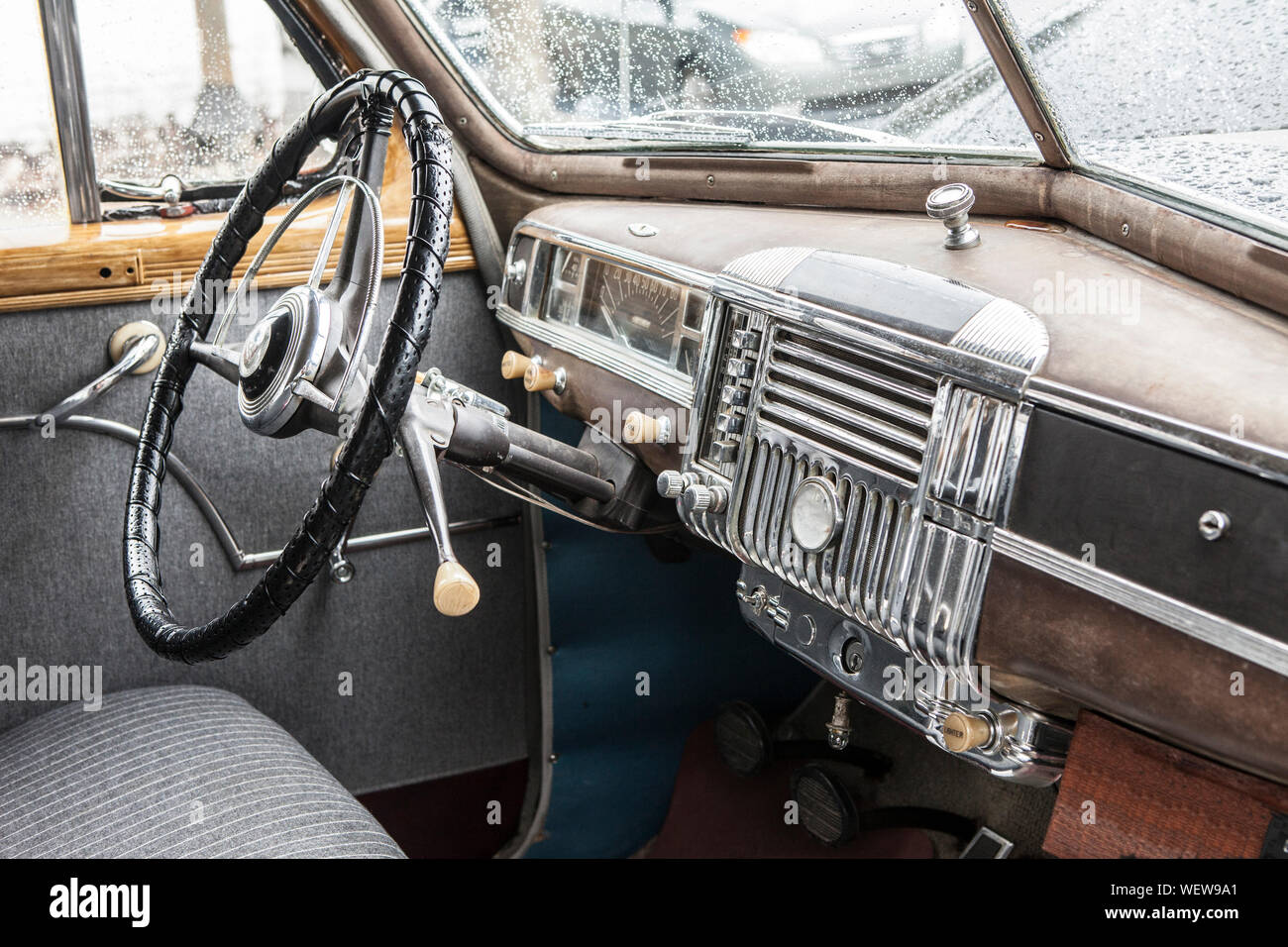Interior Of Classic 1940s Car WEW9A1 