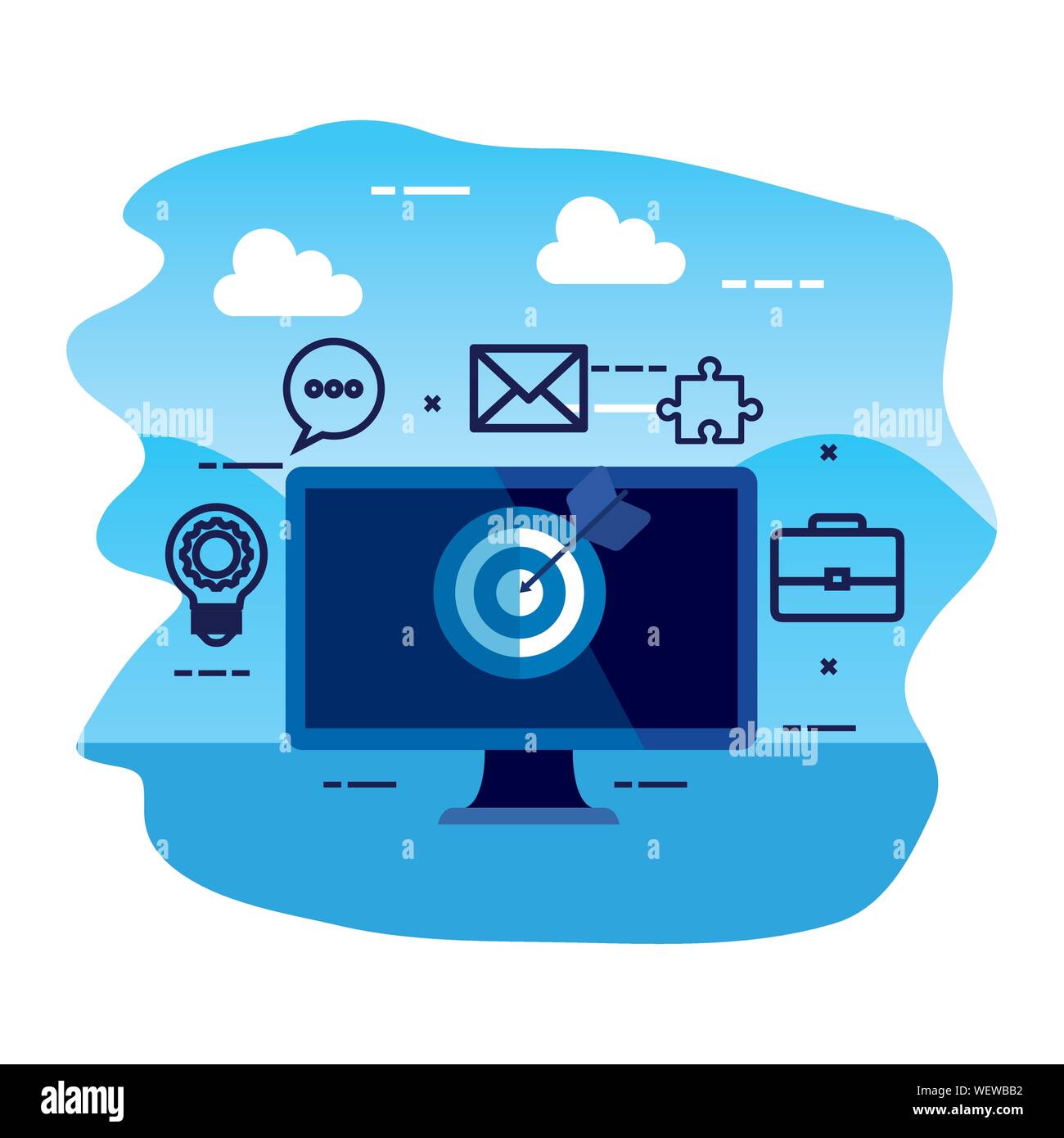 desktop computer with target and iccons Stock Vector Image & Art Alamy