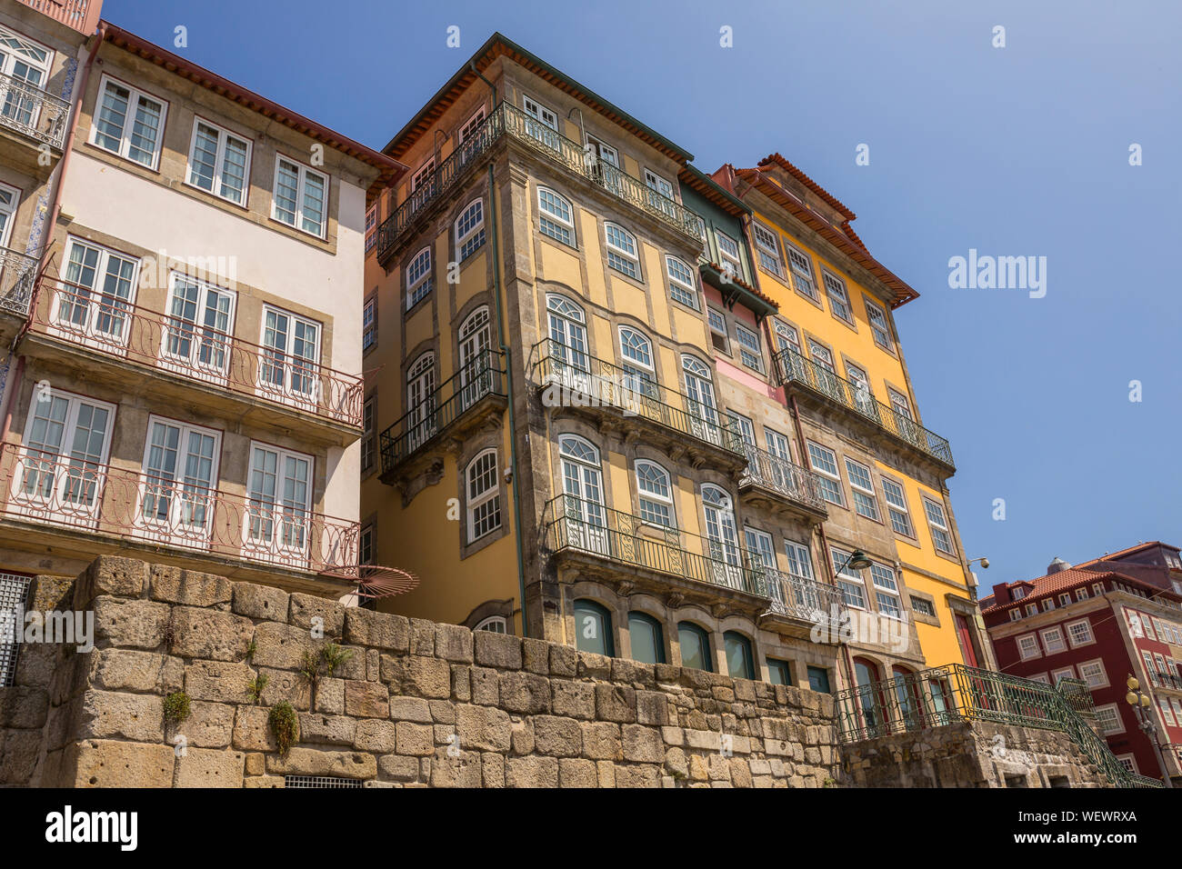 Typical old Ribeira houses in Porto, Portugal Stock Photo Alamy