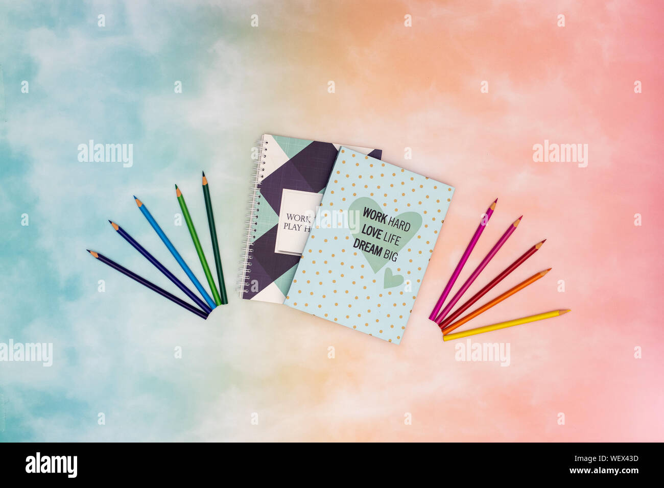 Back to school - School and art supplies on the background Stock Photo