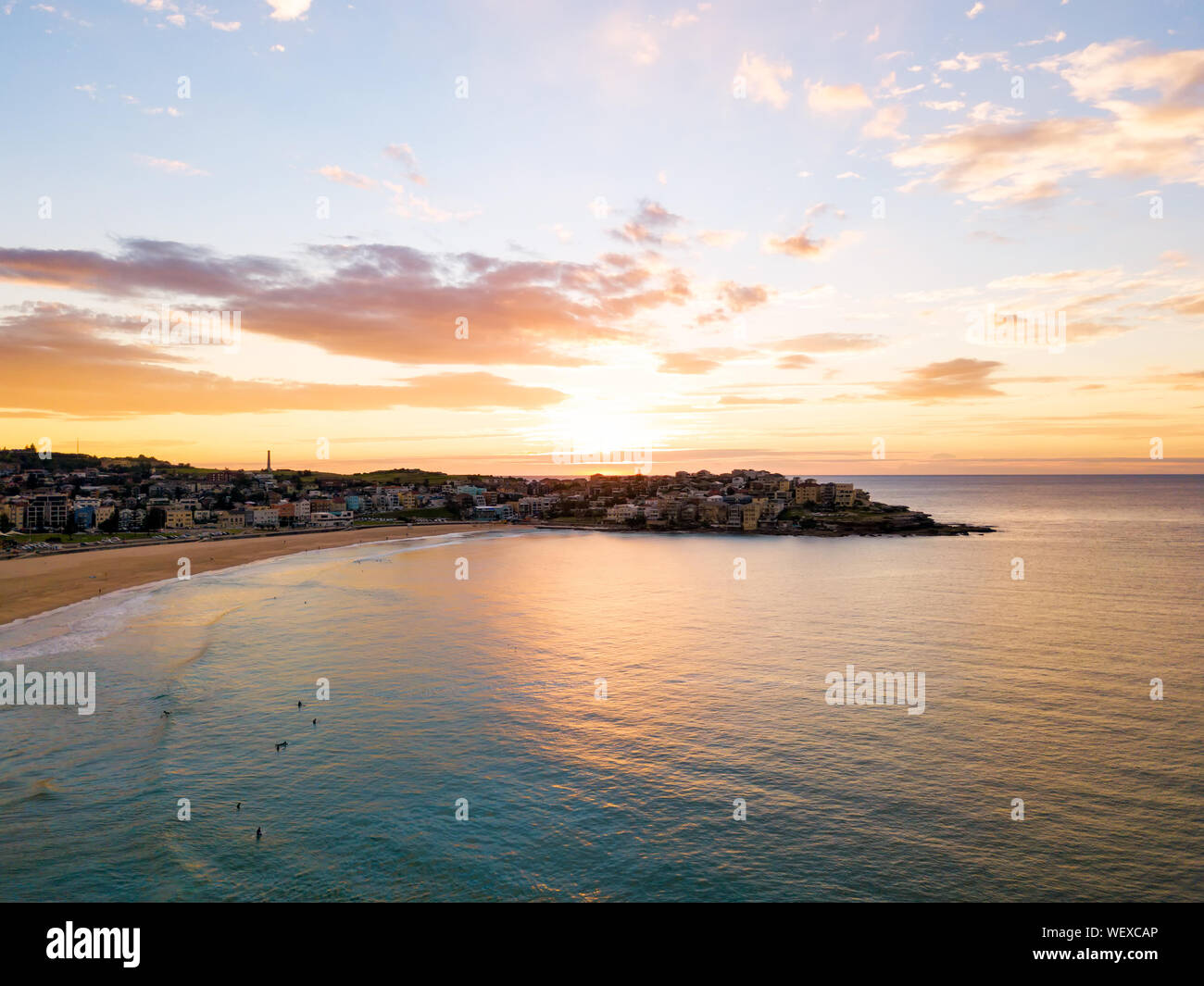 Bondi aerial view at sunrise Stock Photo