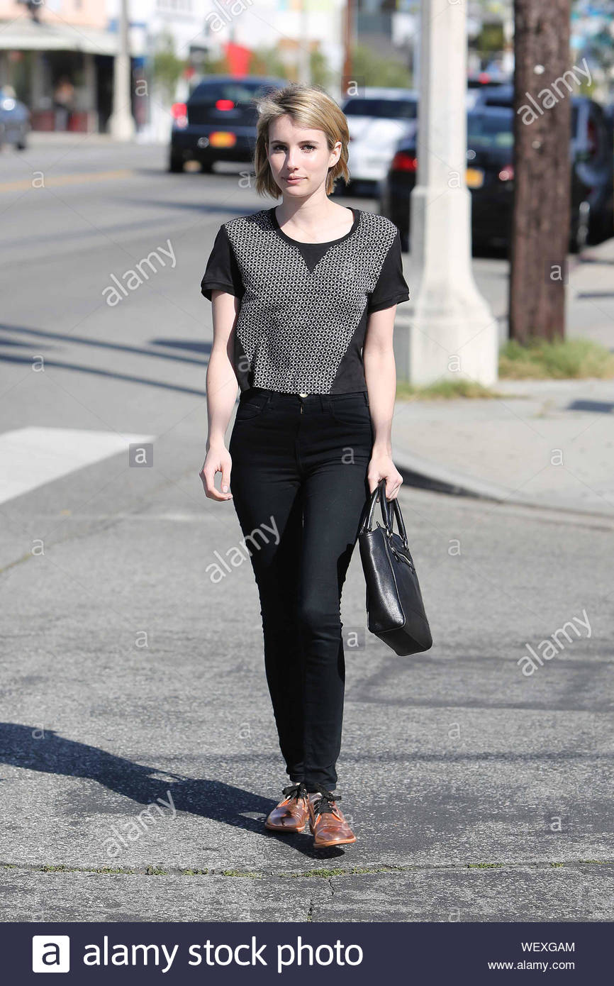 West Hollywood Ca Emma Roberts Finishes Lunch At The