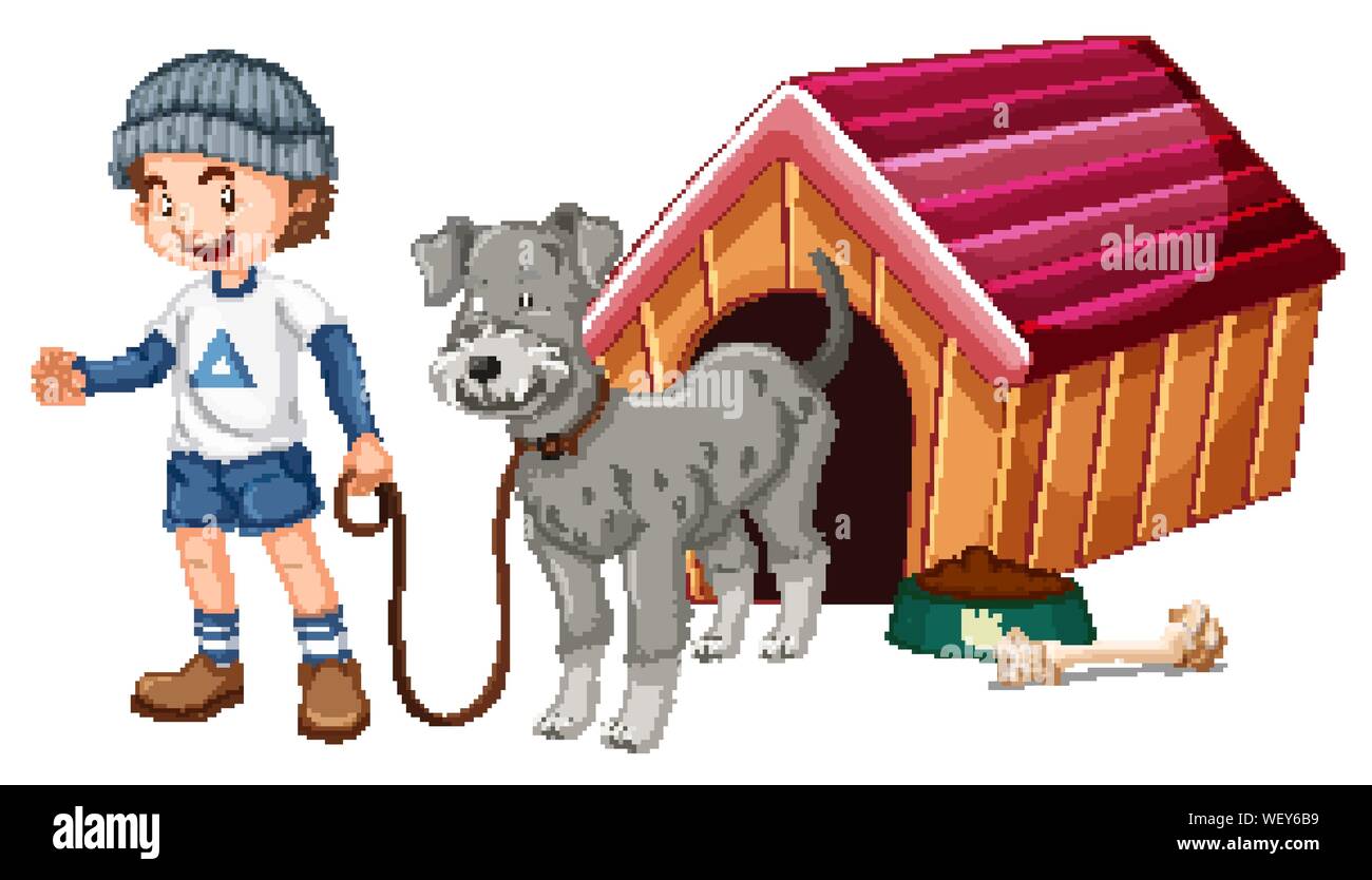 Children with animals on isolated background illustration Stock Vector ...
