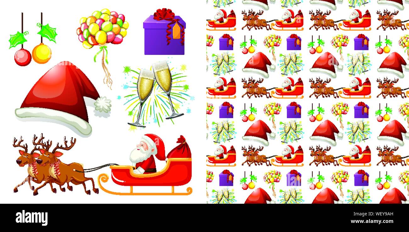 Seamless background design with christmas theme illustration Stock ...