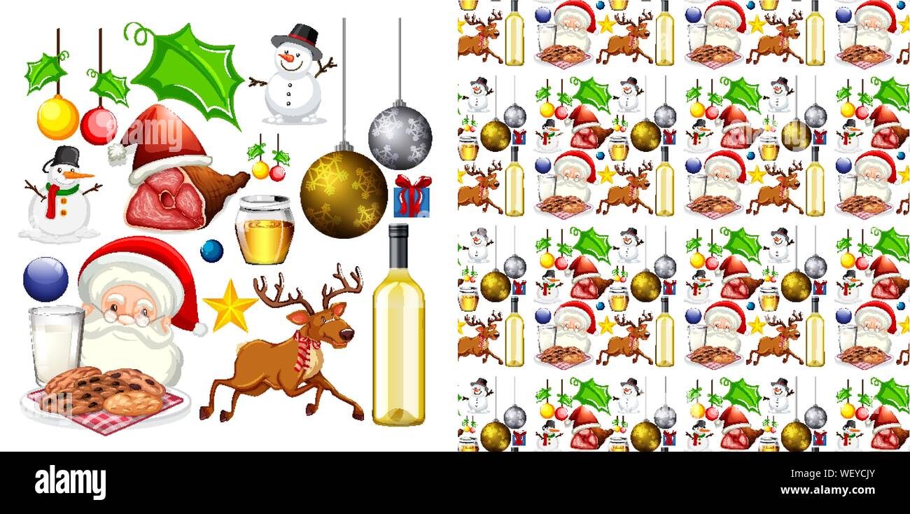 Seamless background design with christmas theme illustration Stock ...