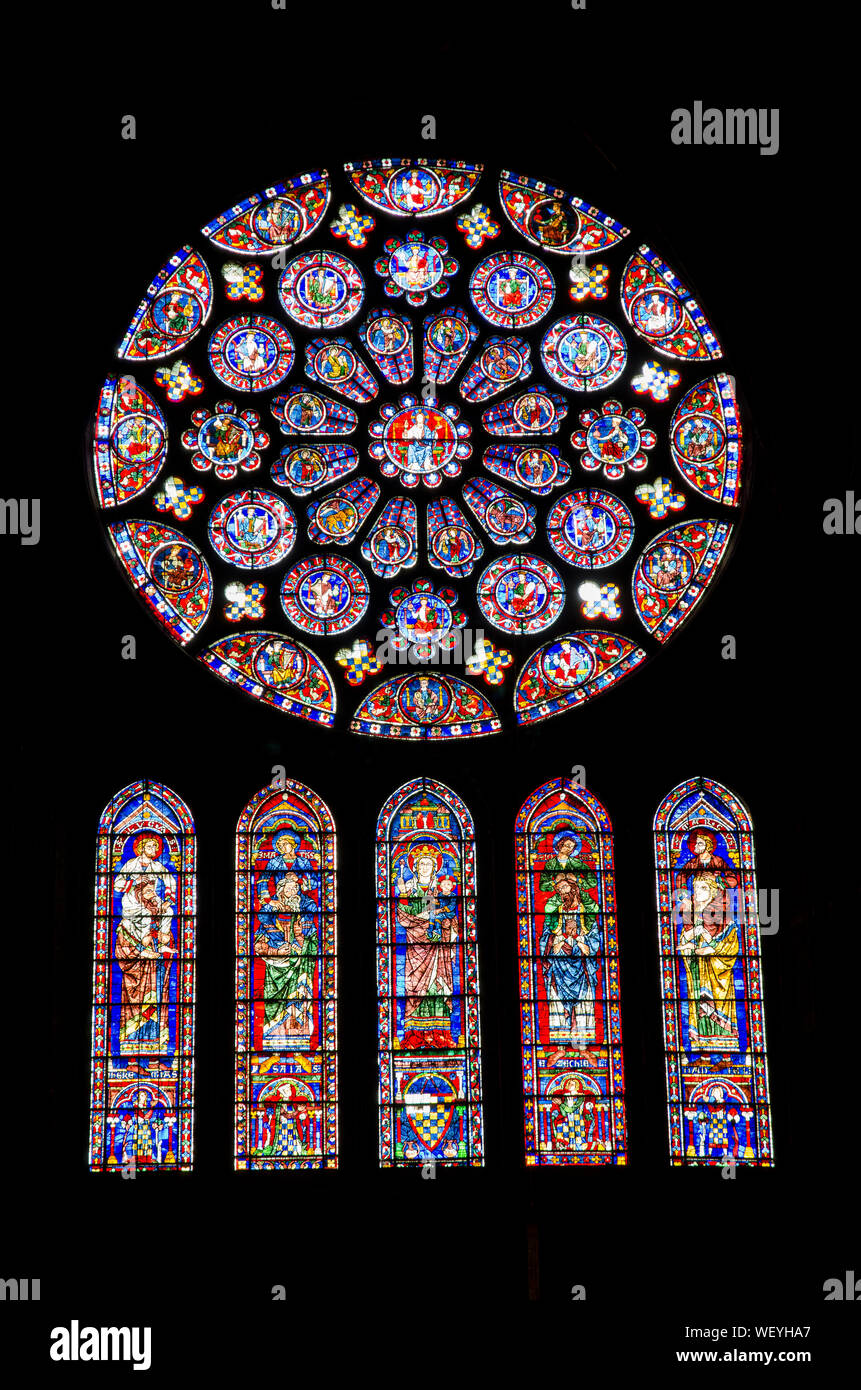 Chatres cathedral stained glass Stock Photo