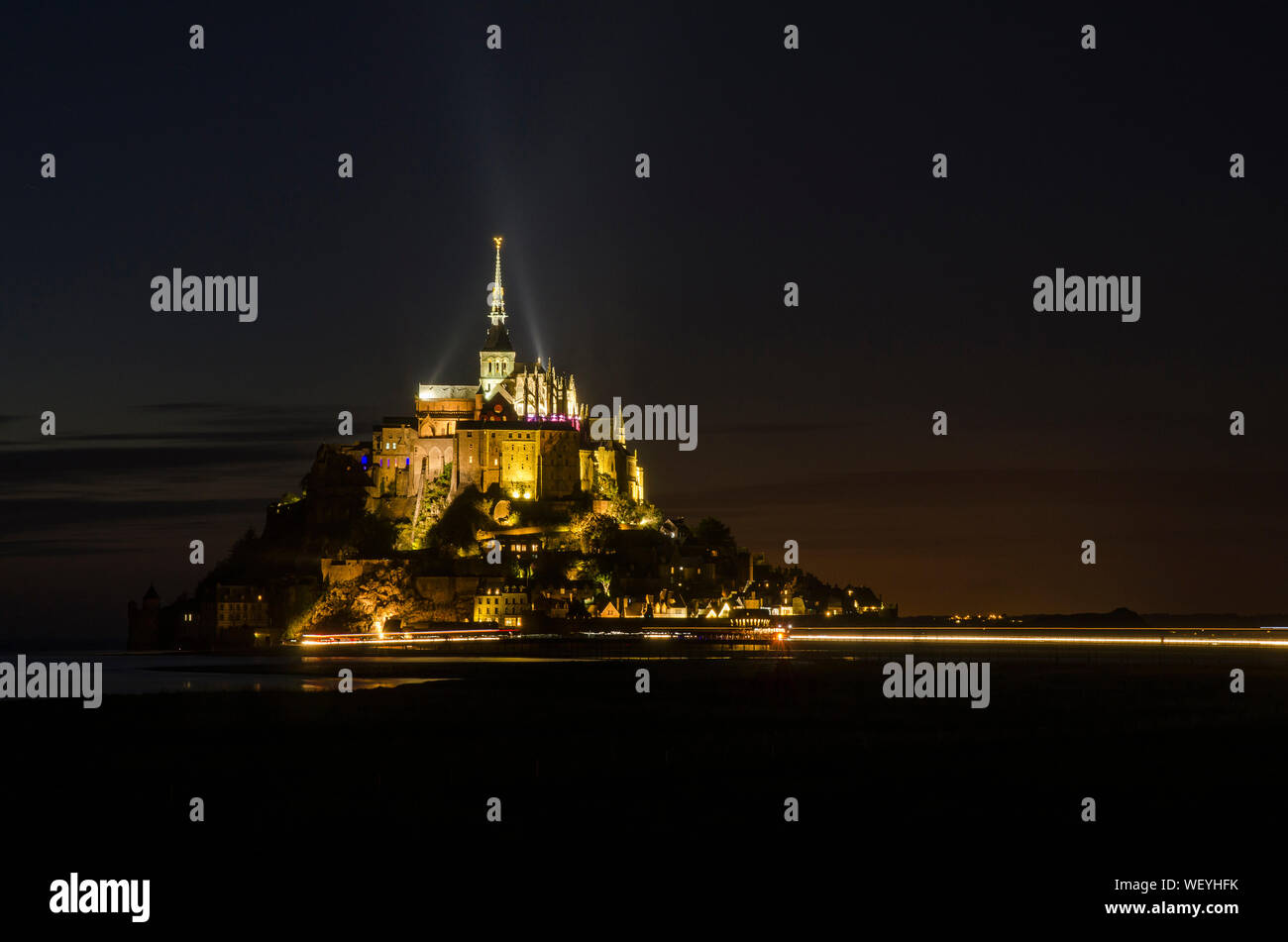 Night at the Mont Saint Michel Stock Photo