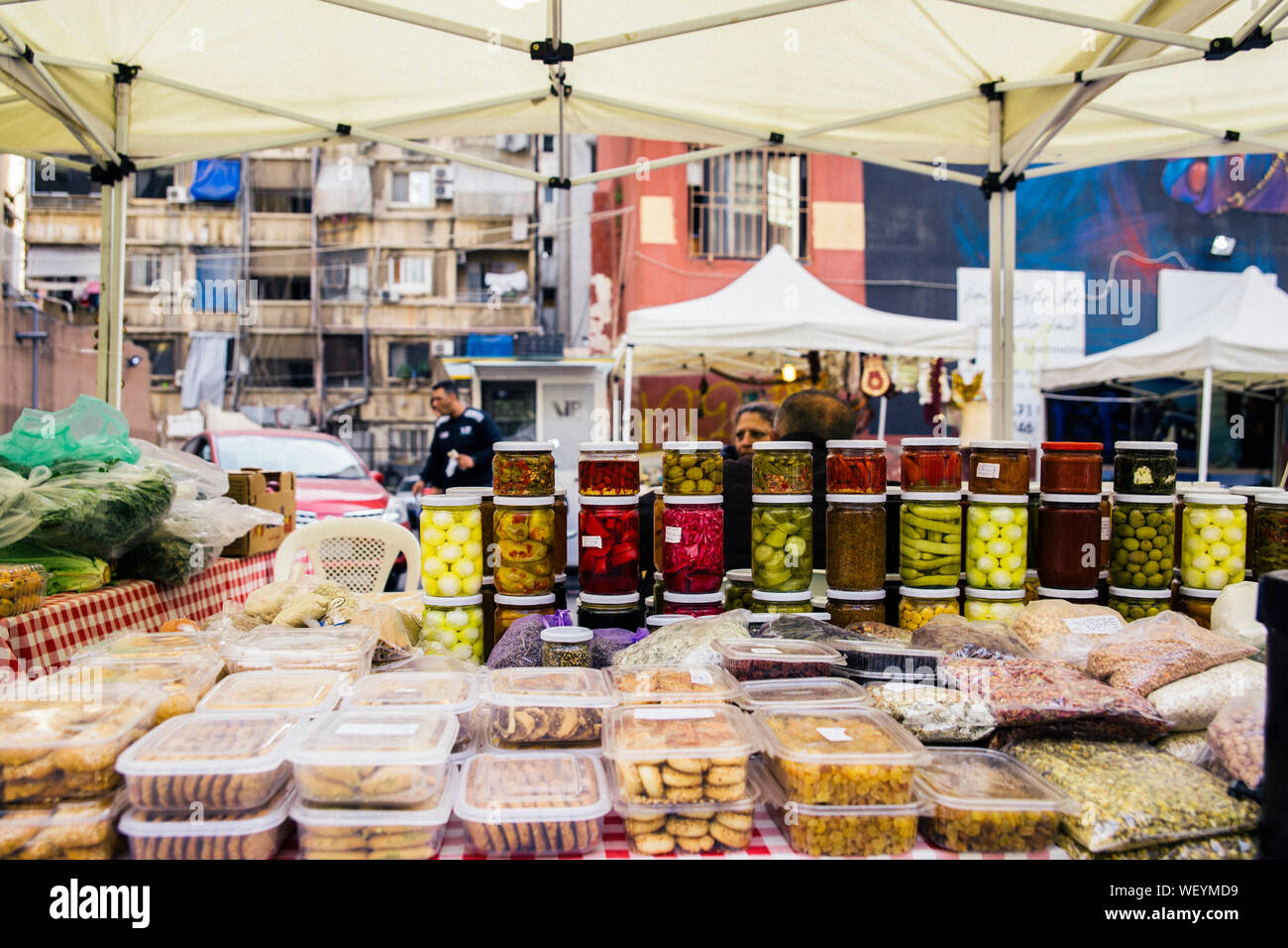 traditional market in the street of beirut Stock Photo