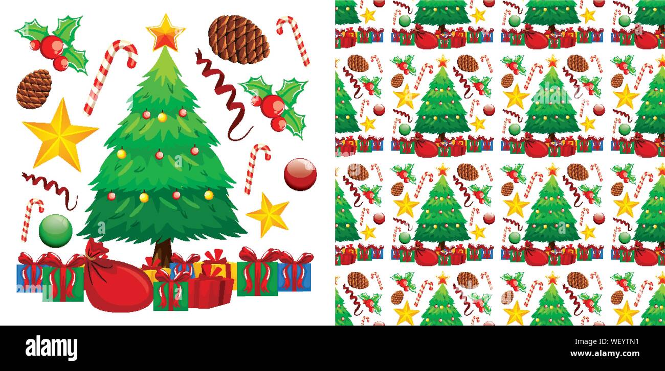 Seamless background design with christmas theme illustration Stock ...