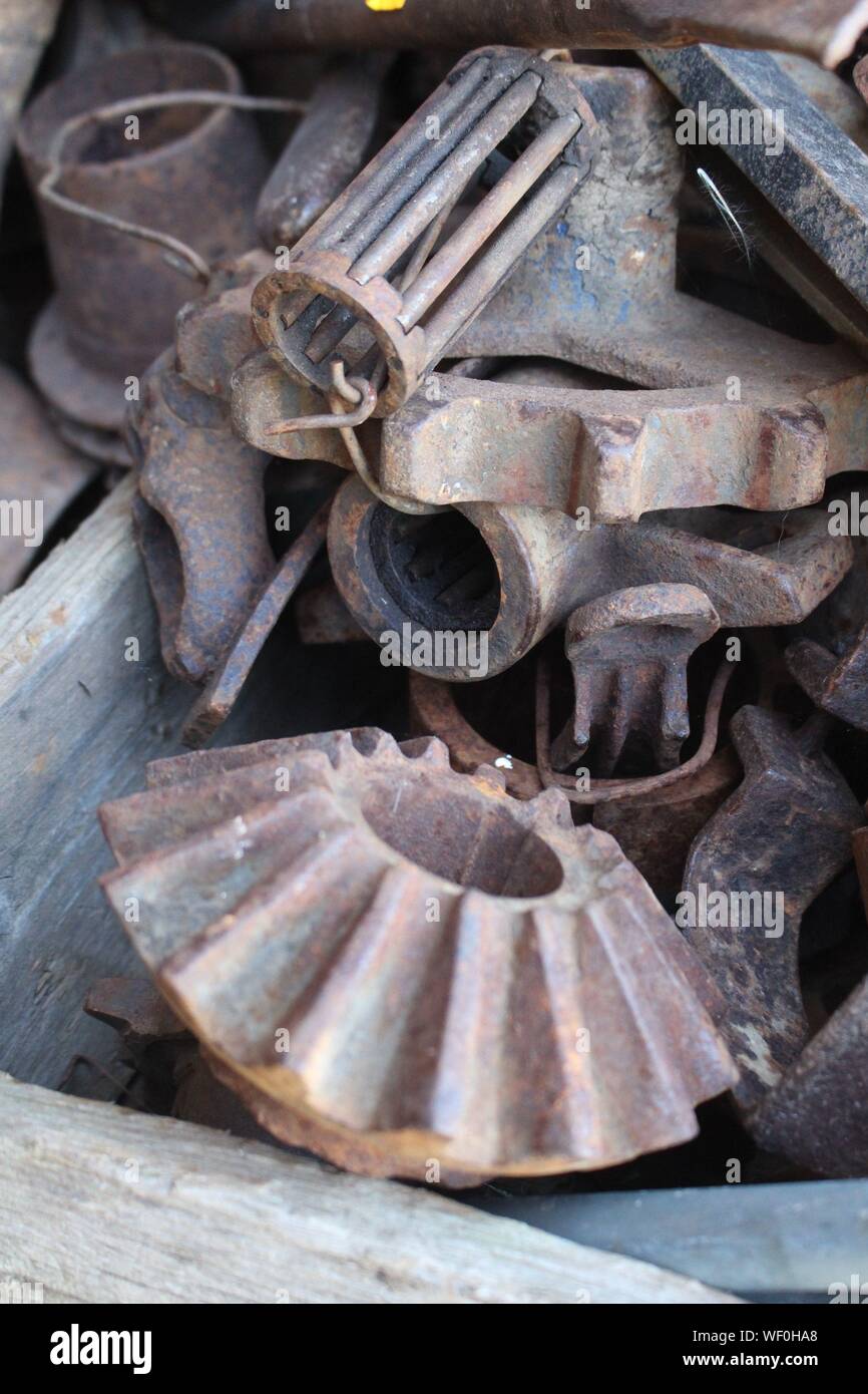 rusted parts and salvaged materials Stock Photo Alamy