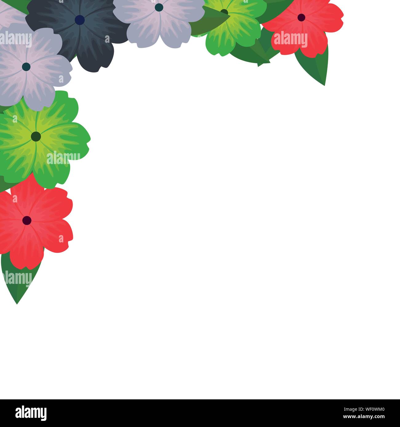 flowers and leafs garden decorative frame Stock Vector Image & Art - Alamy