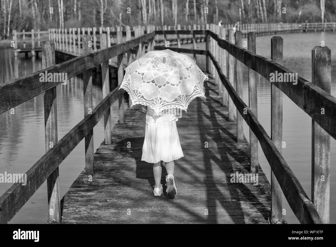 Woman bridge rear view Black and White Stock Photos & Images - Alamy