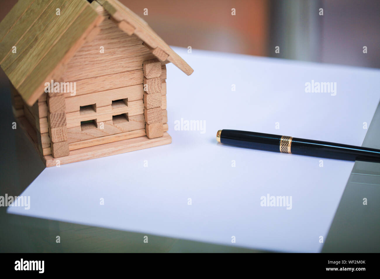 Building New Home Close Up Of House Blueprint With Building Tools
