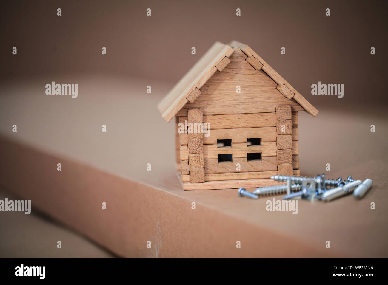 Building New Home Close Up Of House Blueprint With Building Tools