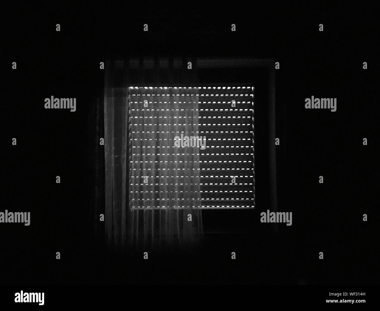 Curtain At Window In Darkroom Stock Photo Alamy