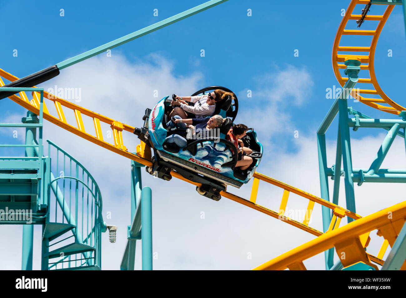 Santa Cruz, CA Boardwalk UnderTow, a Roller Coaster Stock Photo - Alamy