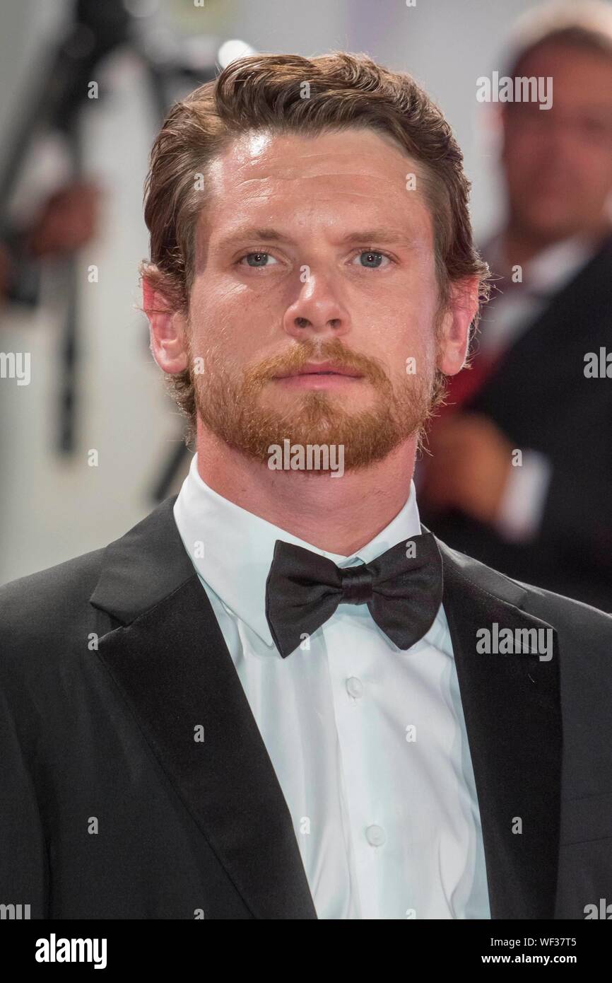 Jack O'Connell attends the premiere of 'Seberg' during the 76th Venice Film Festival at Palazzo del Cinema on the Lido in Venice, Italy, on 30 August 2019. | usage worldwide Stock Photo