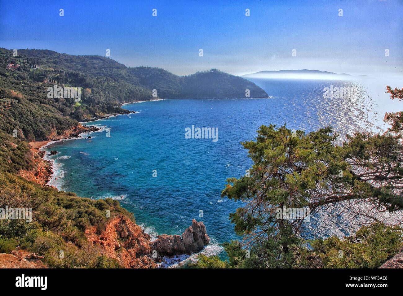 Scenic View Of Italian Coastline Stock Photo