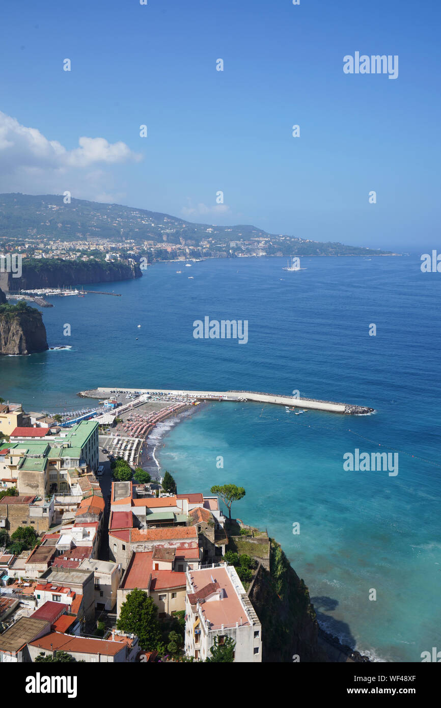 Panoramic view of Sorrento and the Bay of Naples, the Amalfi Coast, Italy Stock Photo