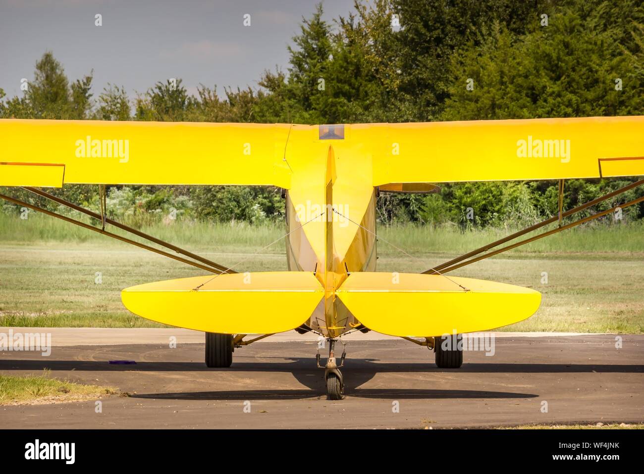 Yellow Air Vehicle On Road Stock Photo