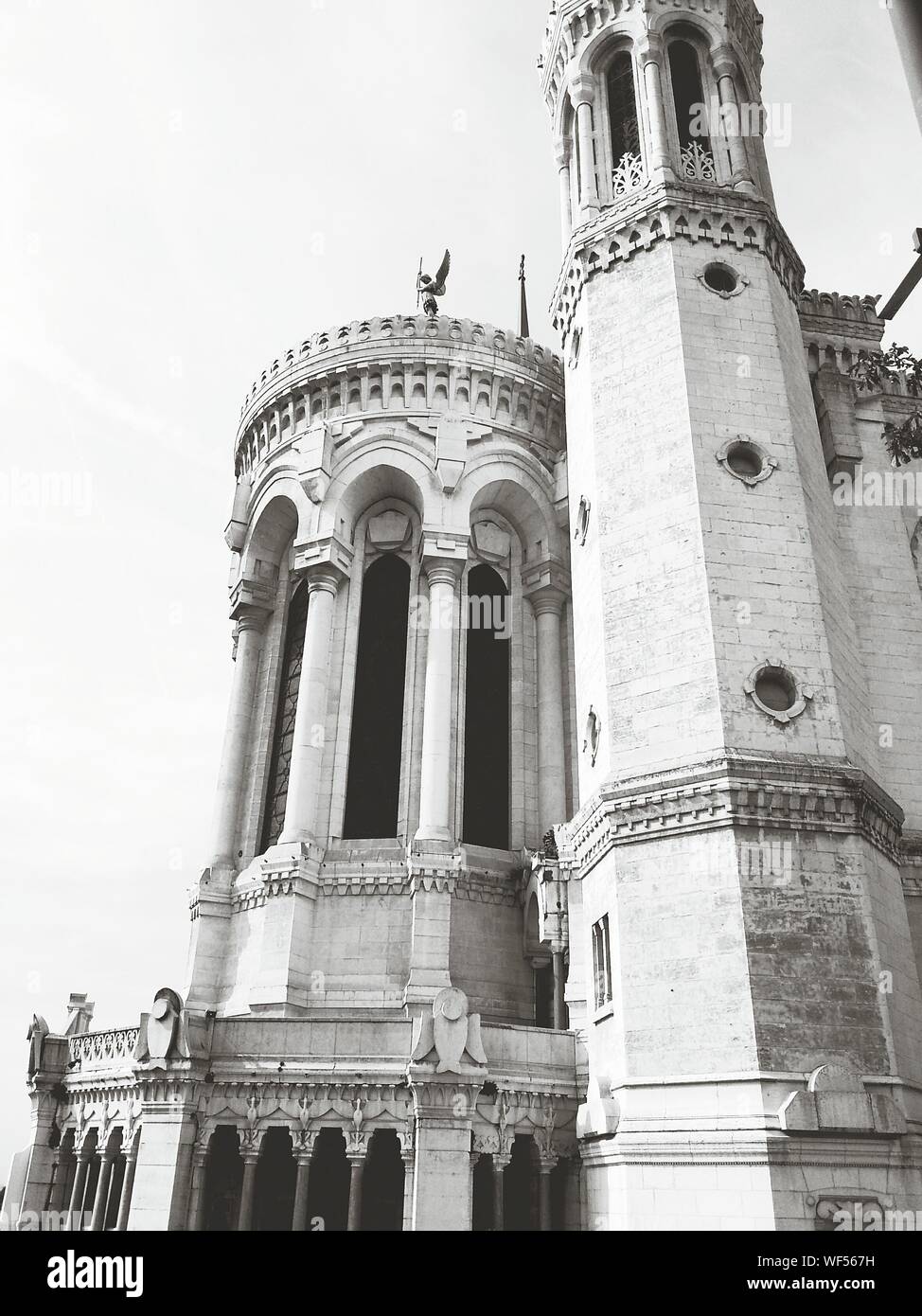 Low Angle View Of Basilica Of Notre-dame De Fourviere Stock Photo