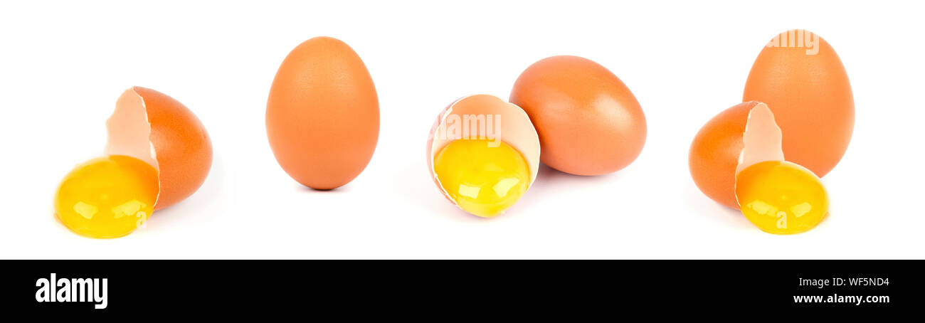 Chicken eggs isolated on white background Stock Photo - Alamy