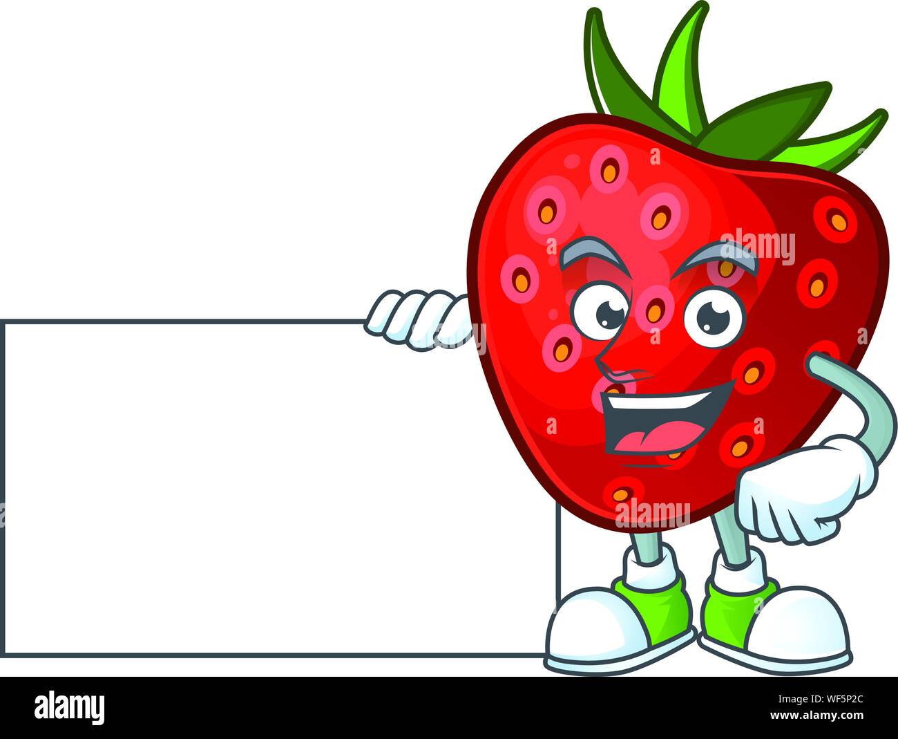 With board red strawberry for design character mascot Stock Vector ...
