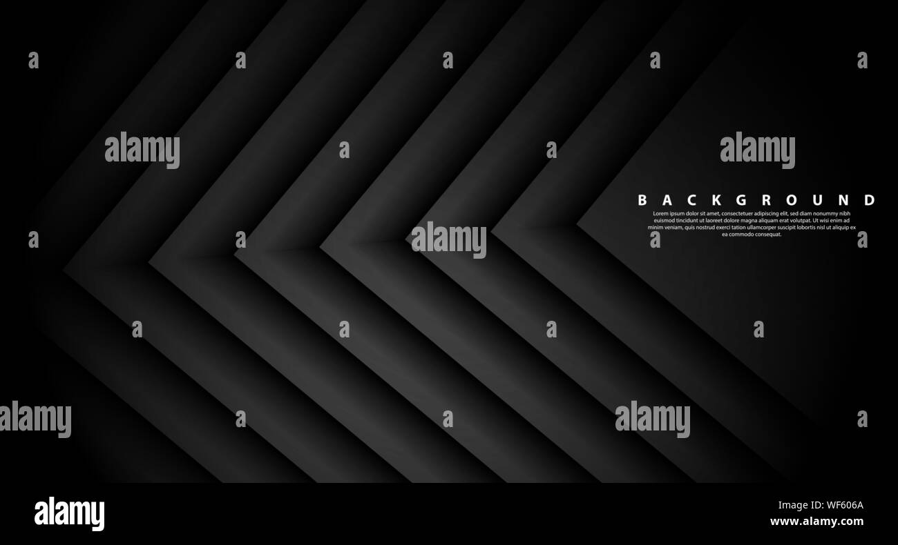 Direction of abstract gray arrow shadows. abstract on the black ...