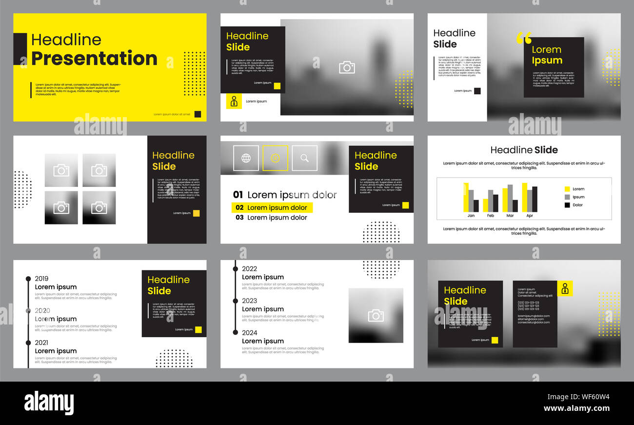 Download Yellow And White Presentation Template Infographic Template Vector Can Use For Presentation Slide Layout Leaflet Flyer Report Marketing Adverti Stock Photo Alamy PSD Mockup Templates