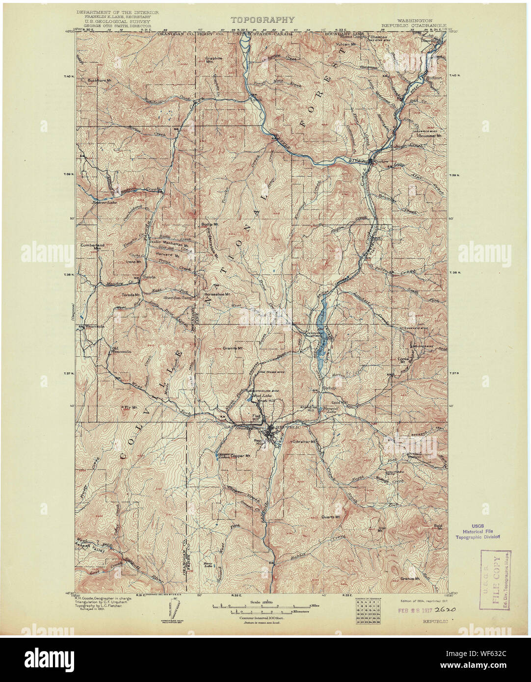 Republic washington state map Cut Out Stock Images & Pictures Alamy