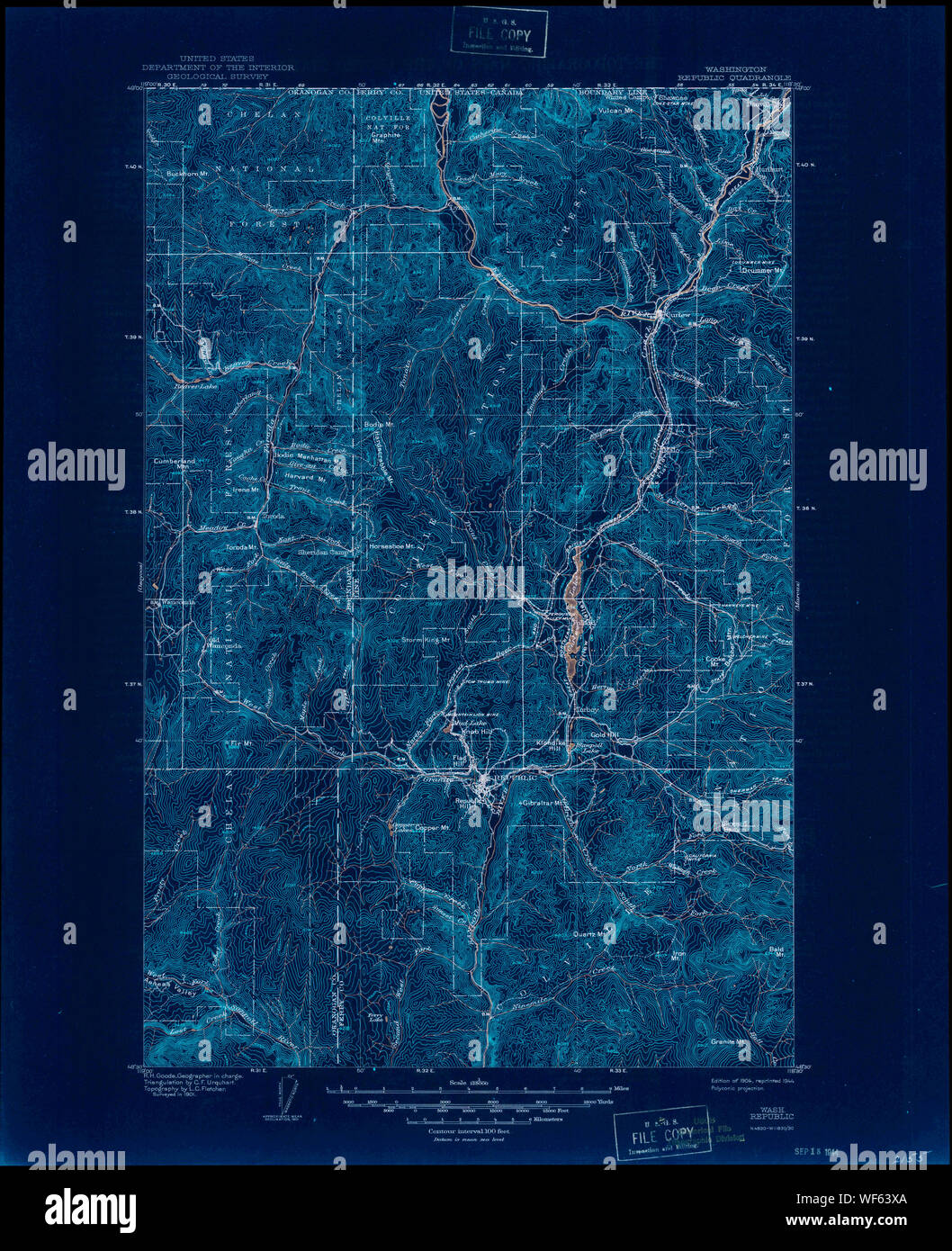 Republic washington state map hires stock photography and images Alamy