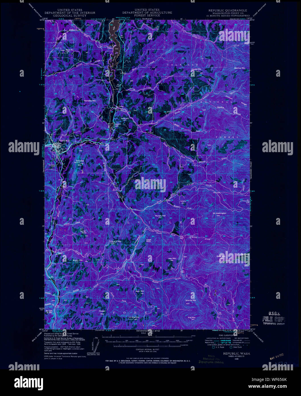 Republic washington state map hires stock photography and images Alamy