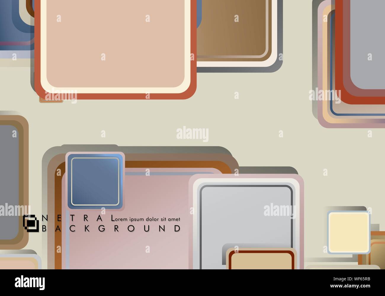 Square vector background overlaps with stone and brick colors. vector illustration Stock Vector