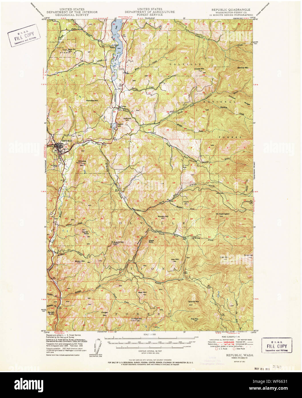 Map of republic washington hi-res stock photography and images - Alamy