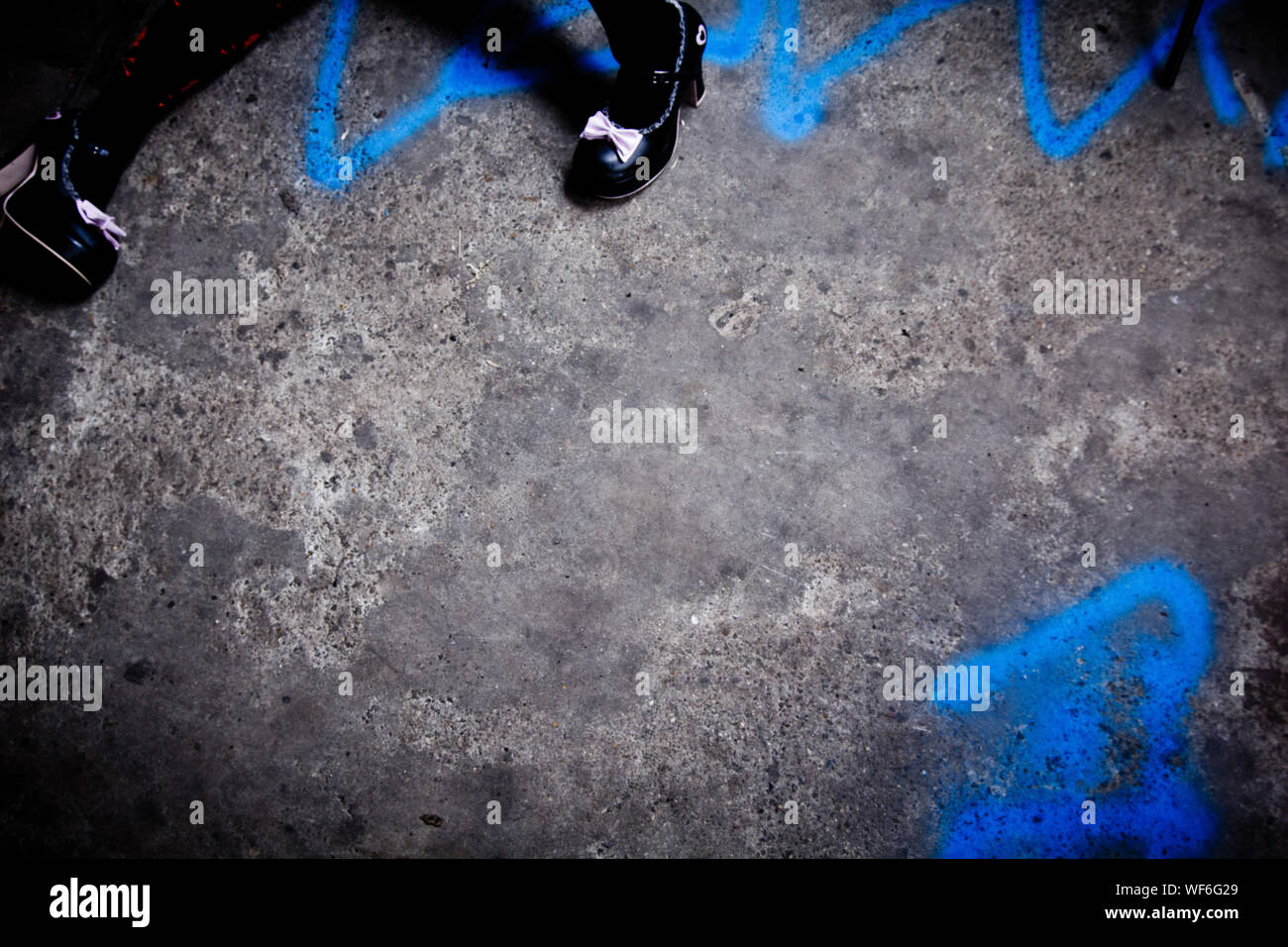 Female Shoes On Concrete Floor Stock Photo 267519681 Alamy