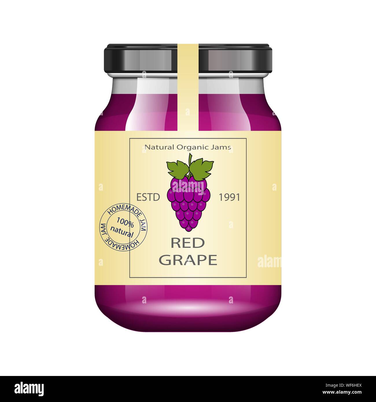 Download Glass Jar With Grape Jam And Configure Vector Illustration Packaging Collection Vintage Label For Jam Bank Realistic Mock Up Glass Jar With Stock Vector Image Art Alamy Yellowimages Mockups